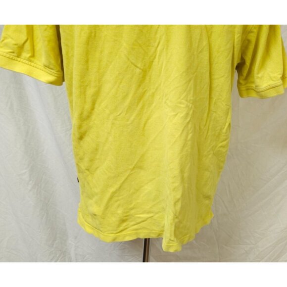 Izod Silk Wash Mens Large Yellow Short Sleeve Logo Golf Rugby Preppy Polo Shirt - Picture 10 of 11